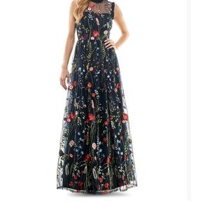Macy's Black Floral Maxi Dress